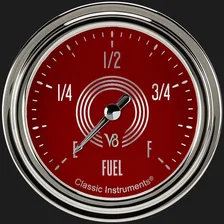V8 Red Steelie 2-5/8" Fuel Level Gauge image 1