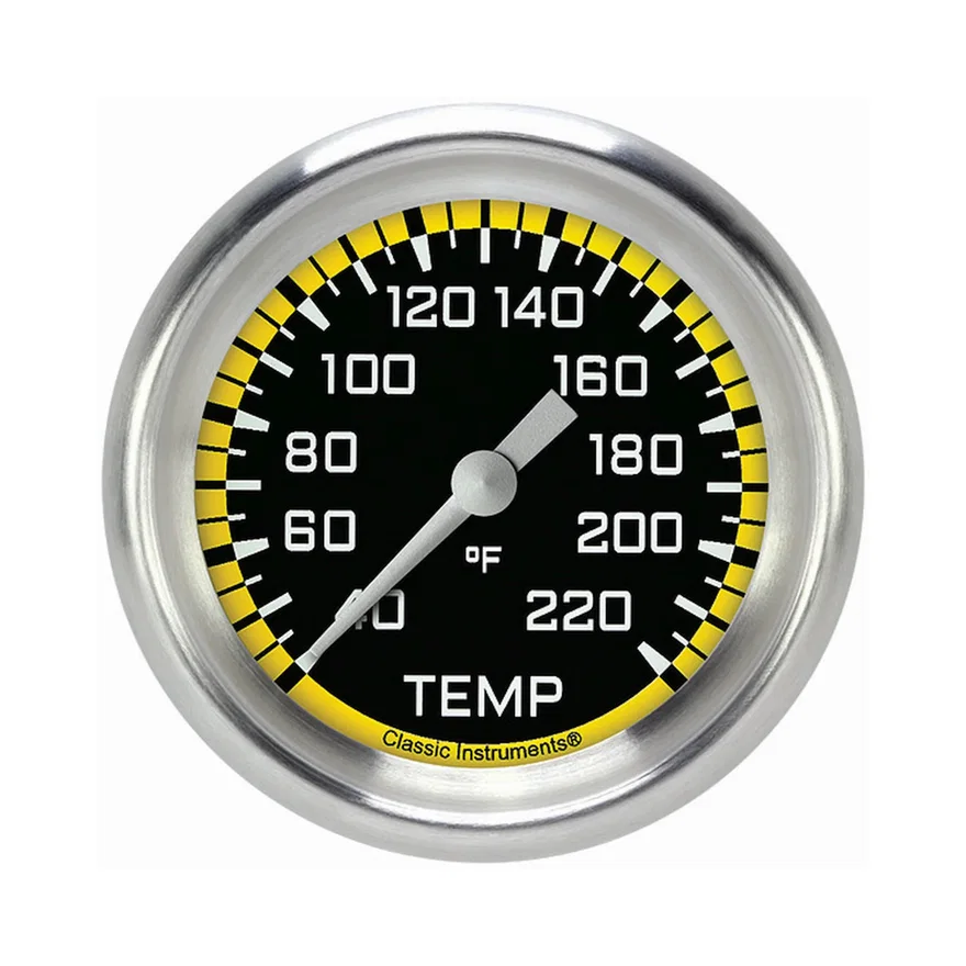 Autocross Yellow 2-5/8" Stock Eliminator Temp Gauge