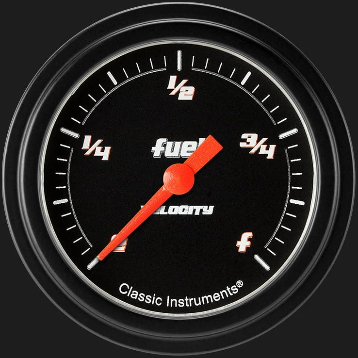 Velocity Black 2-5/8" Fuel Level Gauge