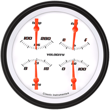Velocity White 4-5/8" Quad Gauge image 1