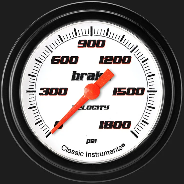 Velocity White 2-5/8" Brake Pressure Gauge