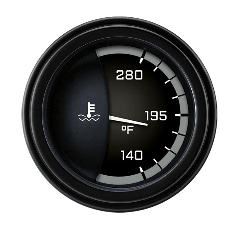 AutoCross Gray 2-1/8" Water Temperature Gauge