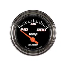 Velocity Black 2-1/8" Water Temperature Gauge image 1