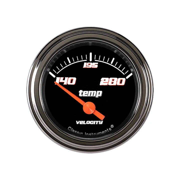 Velocity Black 2-1/8" Water Temperature Gauge
