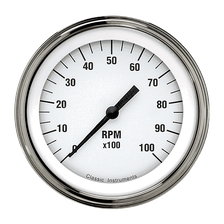 White Hot 3-3/8" Tachometer Gauge image 1