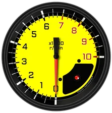 AutoCross Yellow 4-5/8" Tachometer Gauge image 1