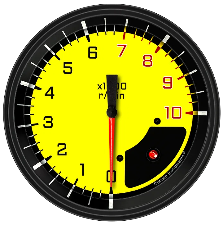 AutoCross Yellow 4-5/8" Tachometer Gauge