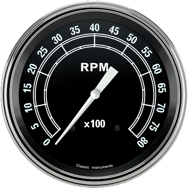 Traditional 5" Tachometer Gauge (8000 RPM)