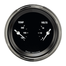 Hot Rod 3-3/8" Temperature & Volt Dual Gauge image 1