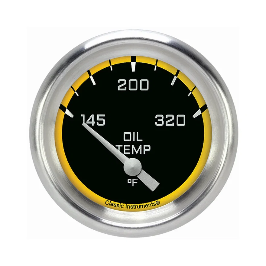 Autocross Yellow 2-5/8" Oil Temperature Gauge