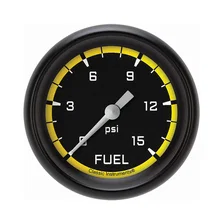 Autocross Yellow 2-5/8" Fuel Pressure Gauge (15 PSI) image 1