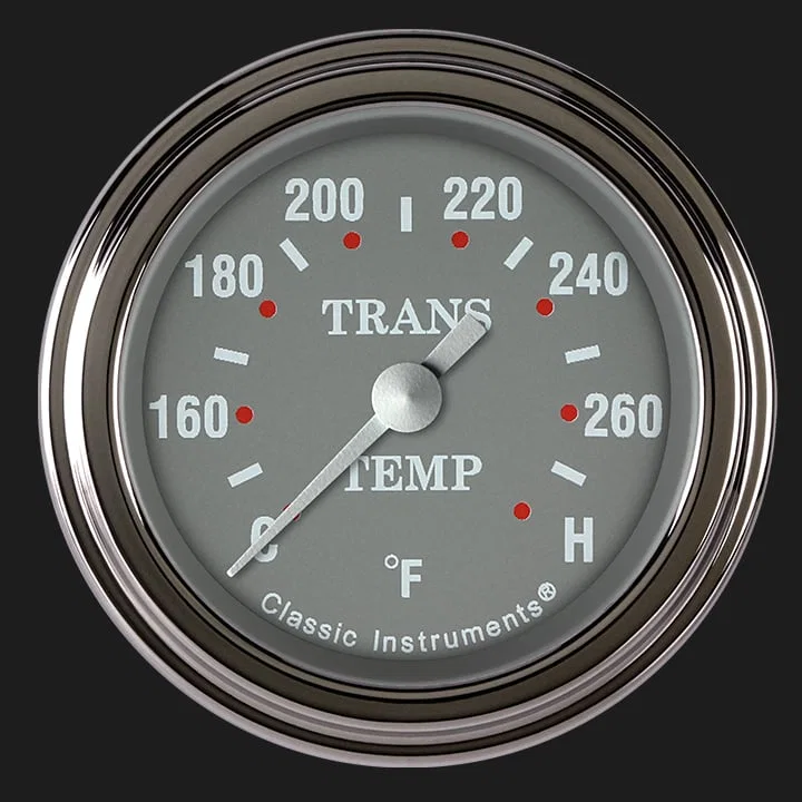 Silver Gray 2-1/8" Transmission Temperature Gauge