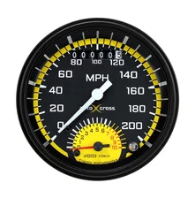 AutoCross Yellow 3-3/8" Ultimate Speedometer Gauge image 1