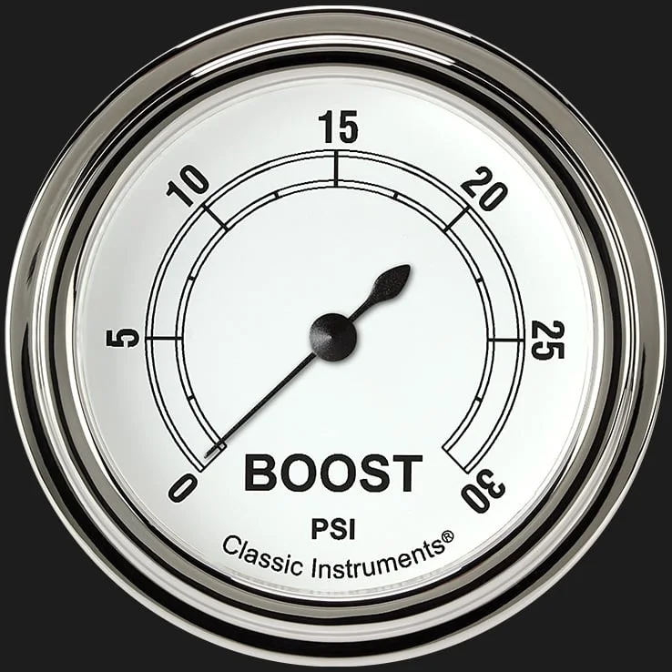 White 2-5/8" Boost Gauge (30 PSI)