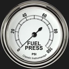 White 2-5/8" Fuel Pressure Gauge (100 PSI) image 1