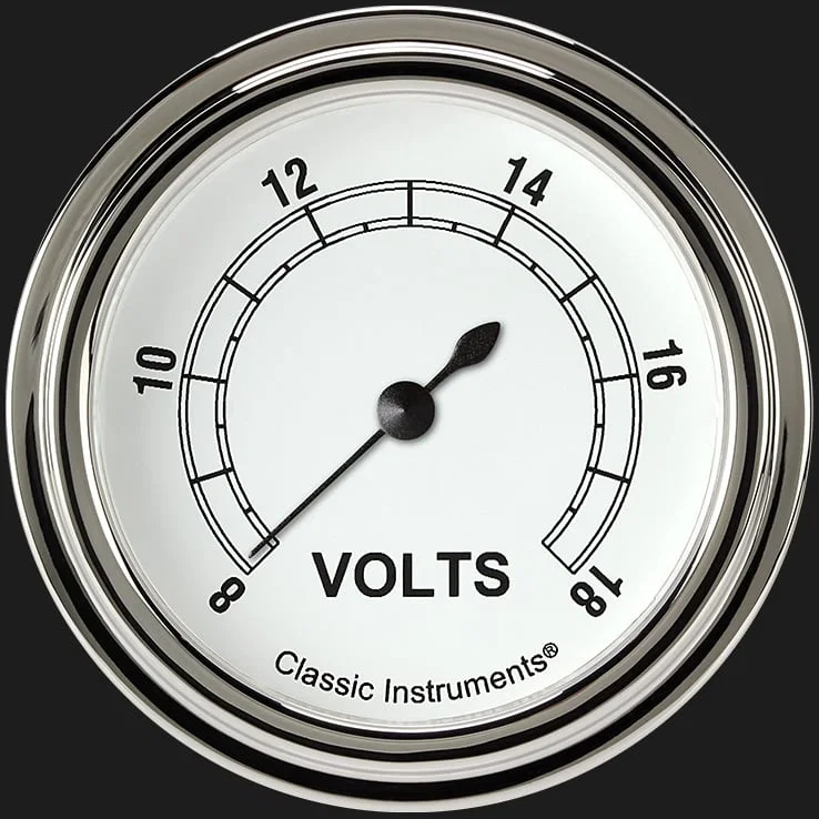 White 2-5/8" Volt Gauge