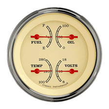 Vintage 3" Quad Gauge (240-33 Ohm) image 1