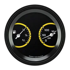 AutoCross Yellow 3-3/8" Fuel & Oil Dual image 1