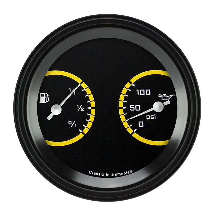 AutoCross Yellow 3-3/8" Fuel & Oil Dual