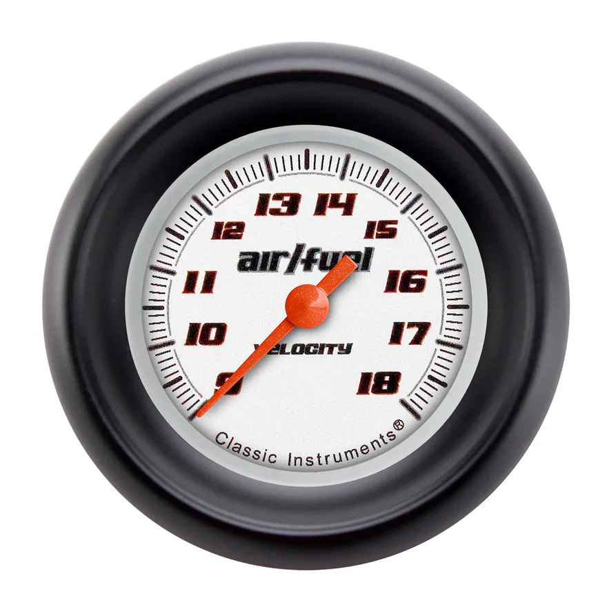 Velocity White 2-1/8" Air Fuel Ratio Gauge