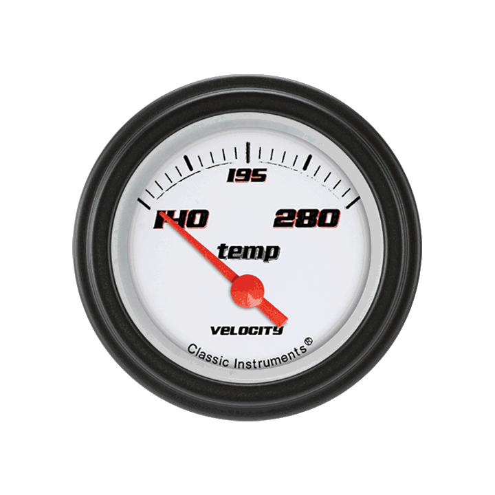 Velocity White 2-1/8" Water Temperature Gauge
