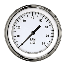 White Hot 3" Tachometer Gauge (8000 RPM) image 1
