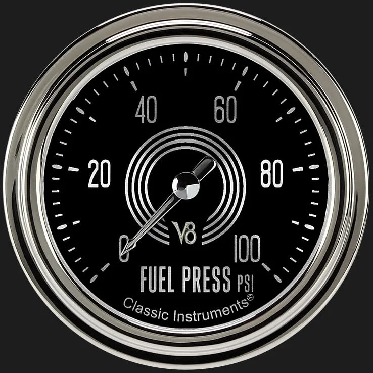 V8 Speedster 2-5/8" Fuel Pressure Gauge (100 PSI)