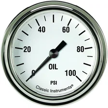 White Hot 2-5/8" Oil Pressure Gauge image 1