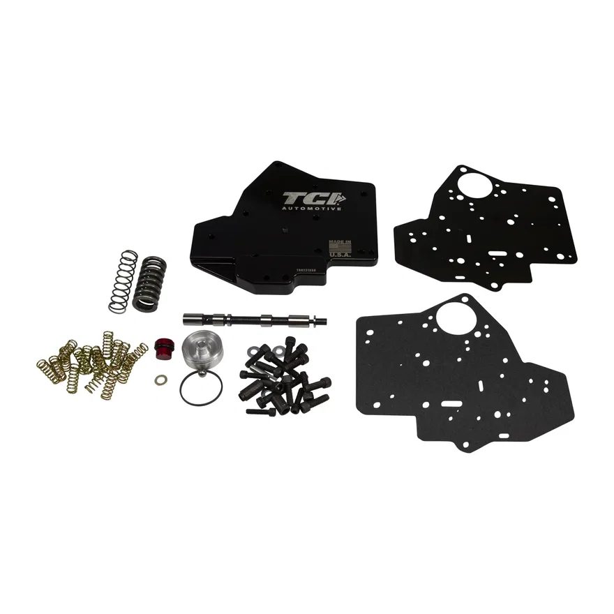 GM TH400 Billet Reverse Manual Pattern Valve Body w Engine Braking Blk anodized
