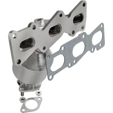 Front 2007-2009 Hyundai Santa Fe 3.3L California Grade CARB Compliant Direct-Fit Manifold Catalytic Converter image 1