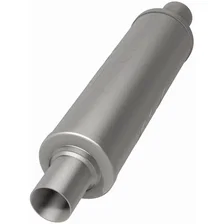 7 X 7in. Round Straight-Through Performance Exhaust Muffler image 3