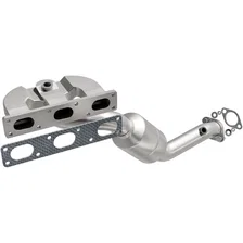 Front 2004-2005 BMW 525i 2.5L | 2004-2005 BMW 530i 3.0L California Grade CARB Compliant Direct-Fit Manifold Catalytic Converter image 1