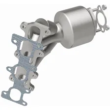 Rear 2005-2010 Kia Sportage 2.7L | 2005-2009 Hyundai Tucson 2.7L OEM Grade Federal / EPA Compliant Direct-Fit Manifold Catalytic Converter image 2