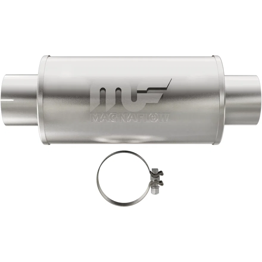 7 X 7in. Round Straight-Through Performance Exhaust Muffler