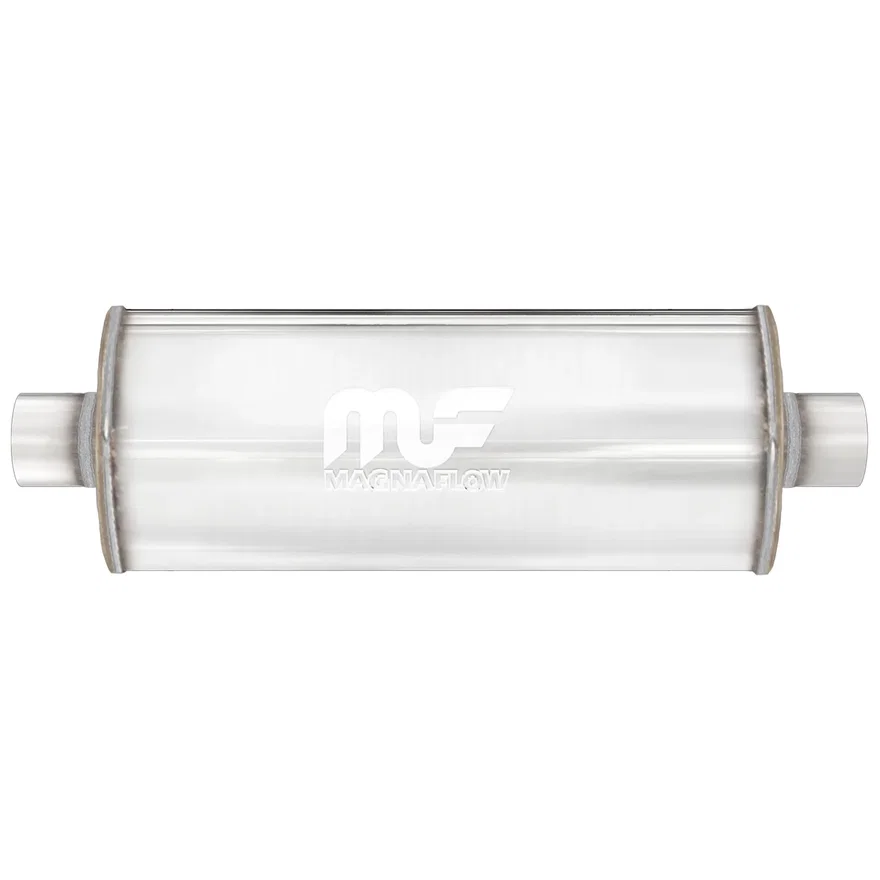 7 X 7in. Round Straight-Through Performance Exhaust Muffler