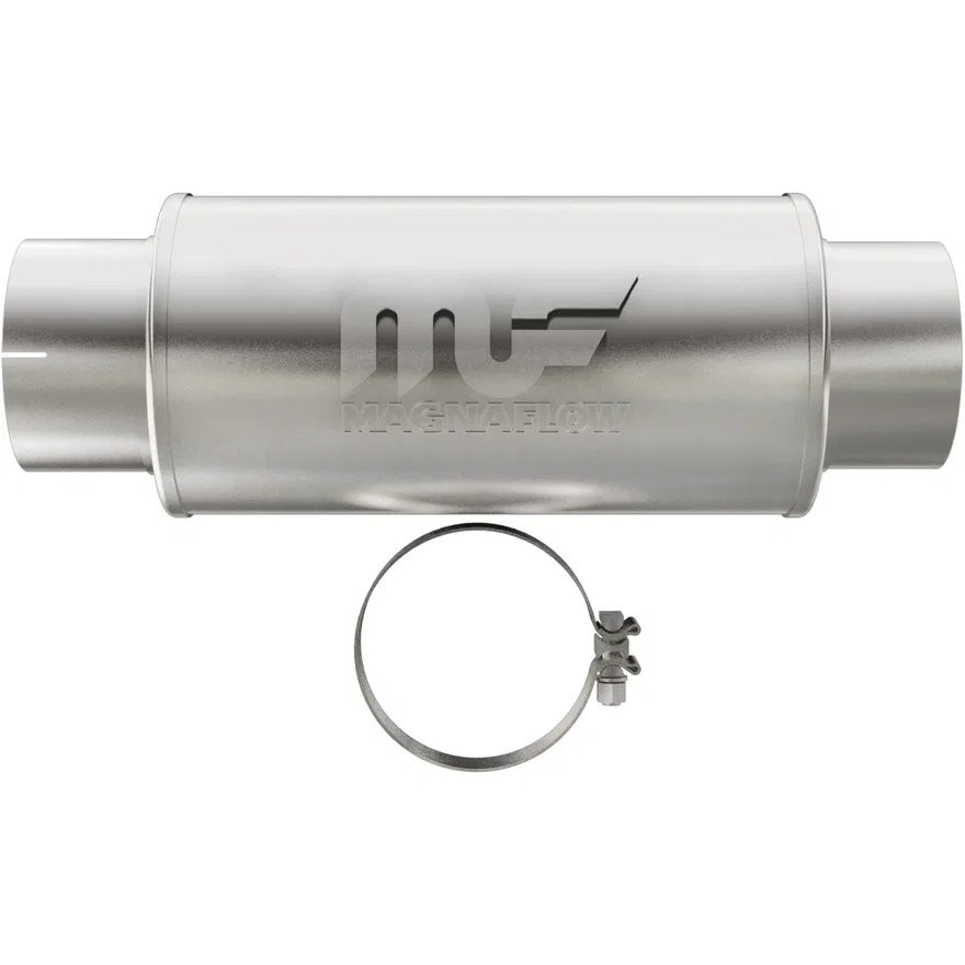 7 X 7in. Round Straight-Through Performance Exhaust Muffler