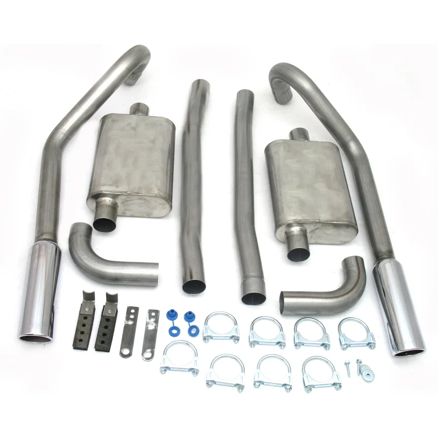 Header Back Exhaust 1965-1970 Ford Mustang  260-428 409SS Dual Turn Down Under Rear Valance