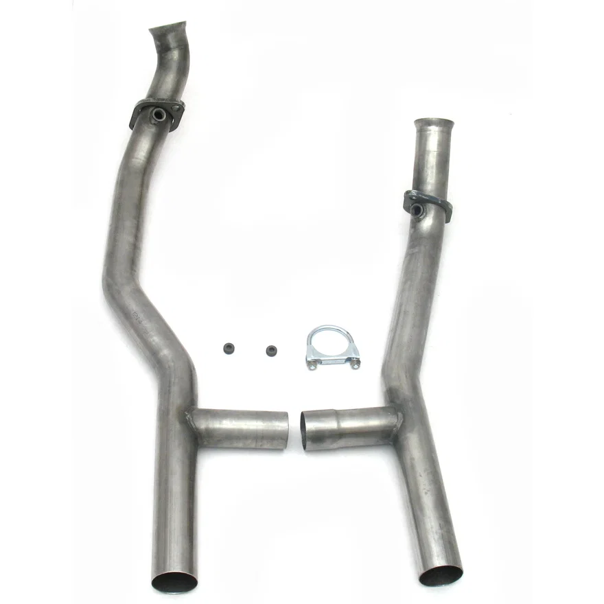 Performance Exhaust 1657SH 2.5" Stainless Steel Mid-Pipe H-Pipe for 1653, 351W AOD Transmission for Ford Mustang