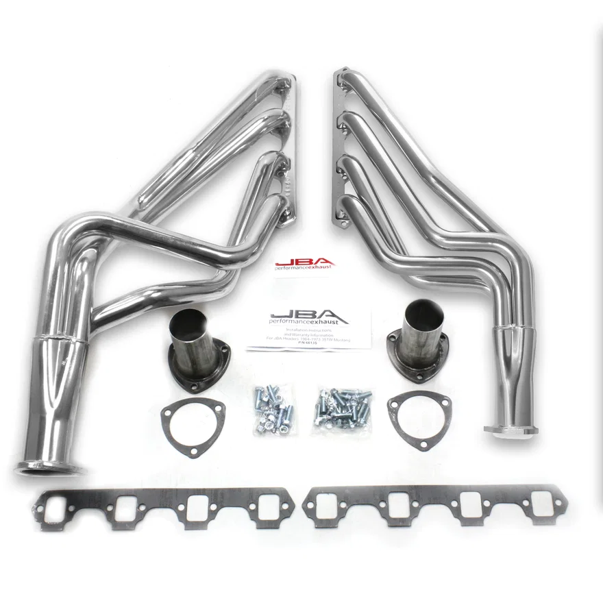 Long Tube 260-302 & 1971-1973 260-351W Silver Ctd for 1965-1973 Mustang