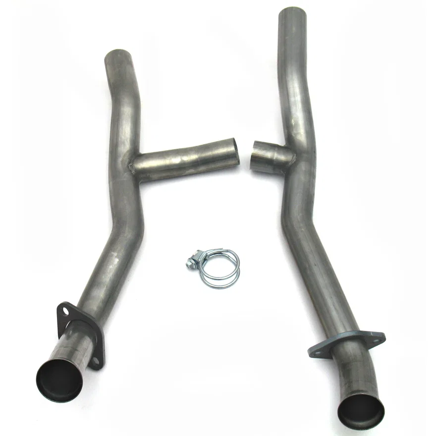 Performance Exhaust 1655SH 2.5" Stainless Steel Mid-Pipe H-Pipe for 1655, 351W for T5 Transmission with Cable Clutch for Ford Mustang