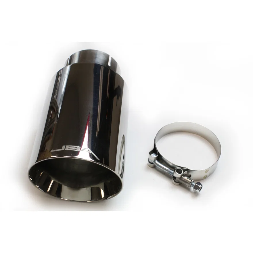 Performance Exhaust 12-08282 2.5" x 4.5" x 8 1/4" Double Wall Polished S/S Chrome Tip - Clamp on