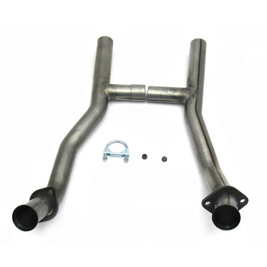 Performance Exhaust 1652SH 2.5" Stainless Steel Mid-Pipe H-Pipe for 1650, 289/302 AOD Transmission for Ford Mustang