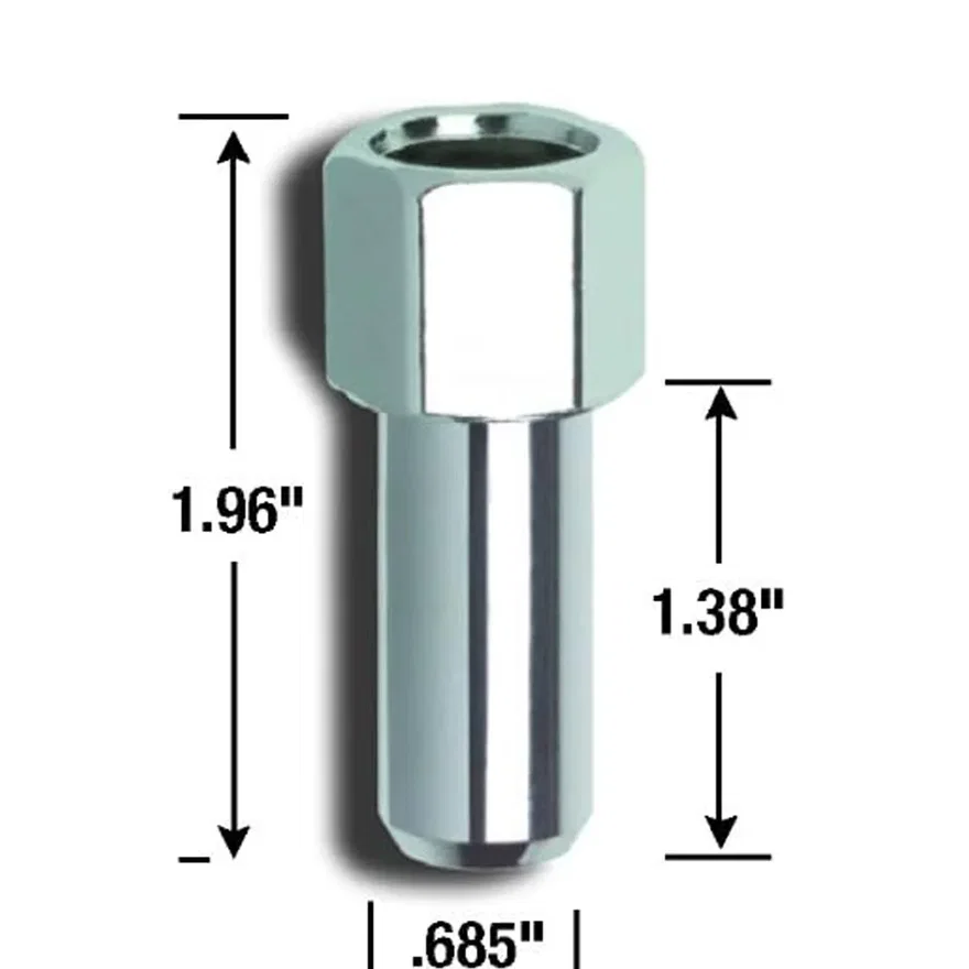 SST Open End 13/16" Hex 12mm x 1.50 Chrome Pack of 4 Lug Nuts and 4 Washers