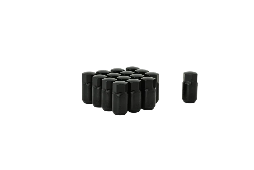 Extended Hex Short Racing Lug Nut 10mm x 1.25 17mm Hex Black Set of 16