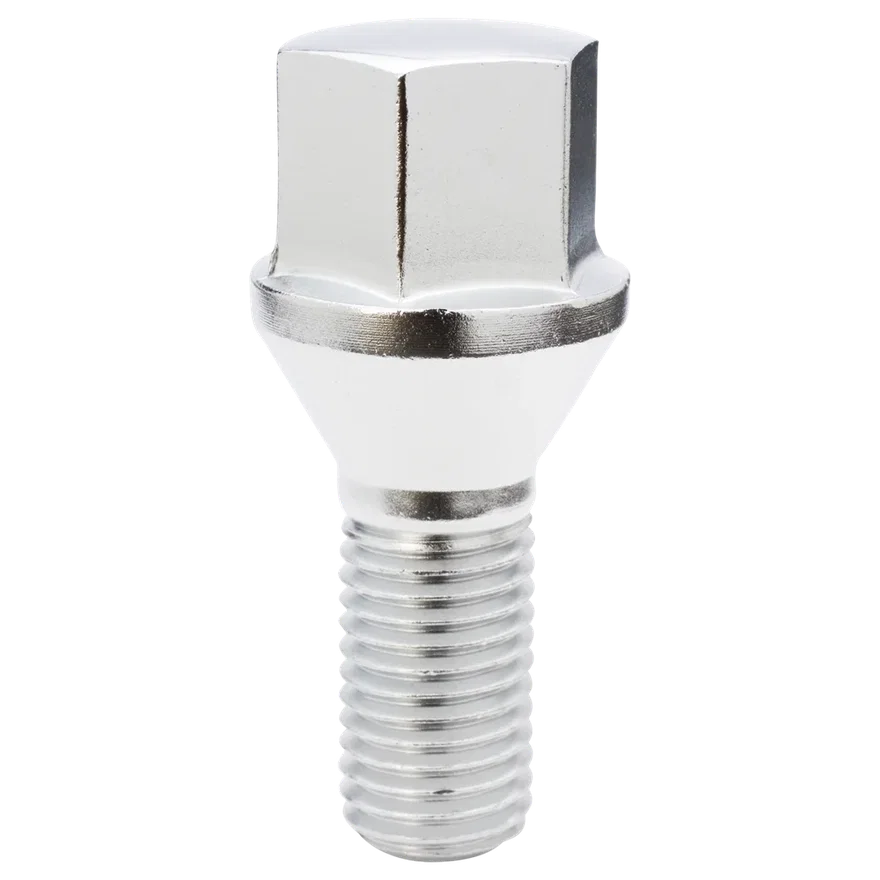 Conical Seat Lug Bolt 17mm Hex 12mm x 1.50 Chrome 24mm Thread Length Bulk