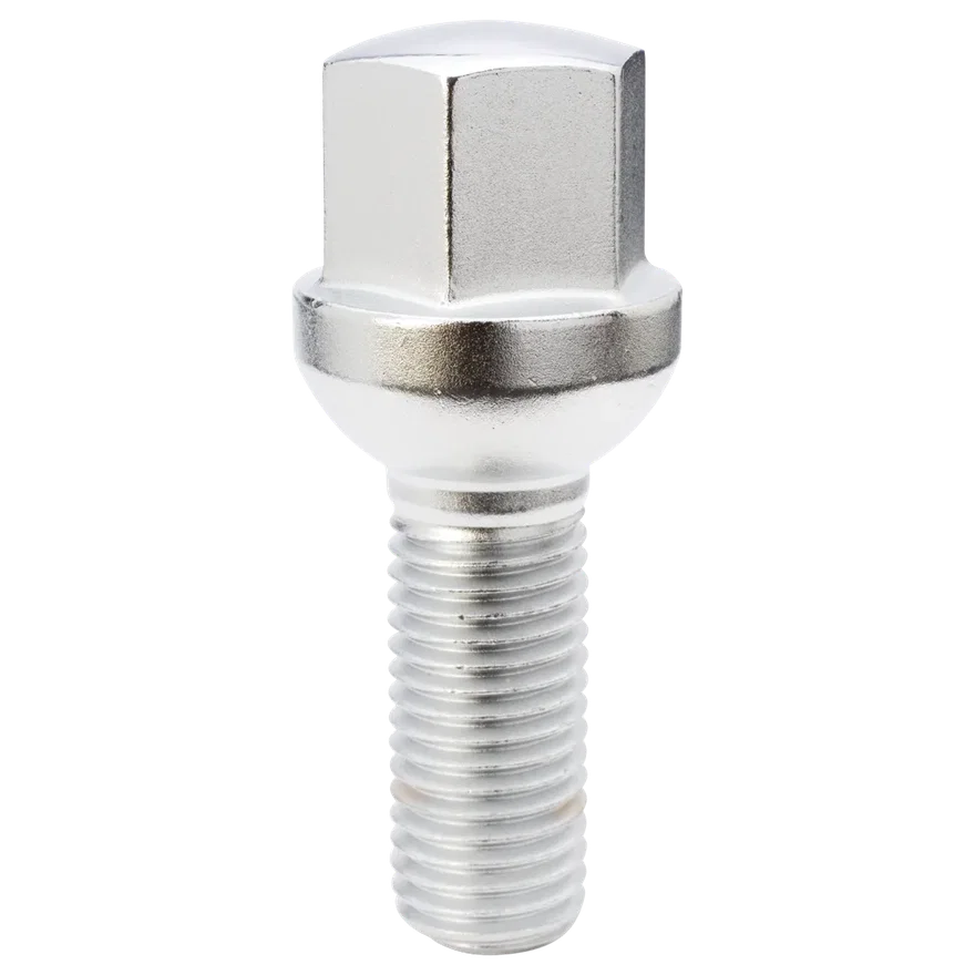 Ball Seat (R12) Lug Bolt 17mm Hex 12mm x 1.50 Chrome 28mm Thread Length Bulk