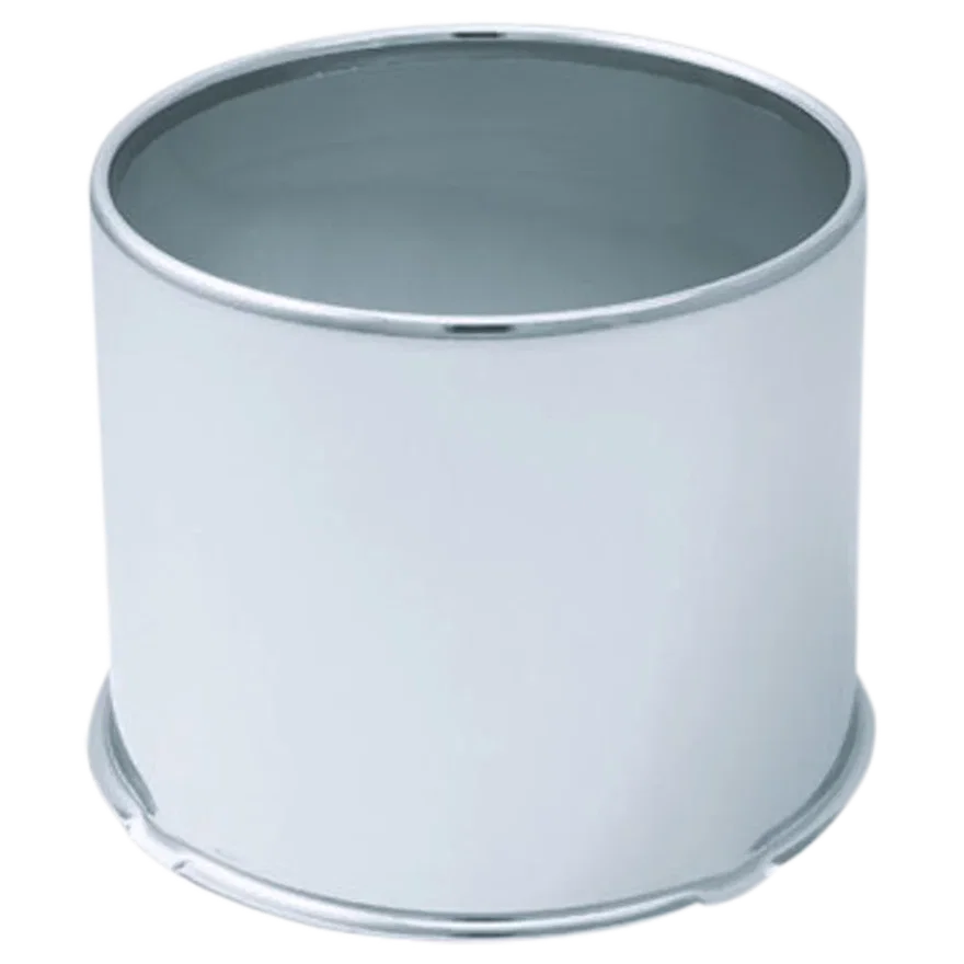 Push Thru Center Cap Open End Short Chrome Steel 4.25in OD 4.5in Overall Length