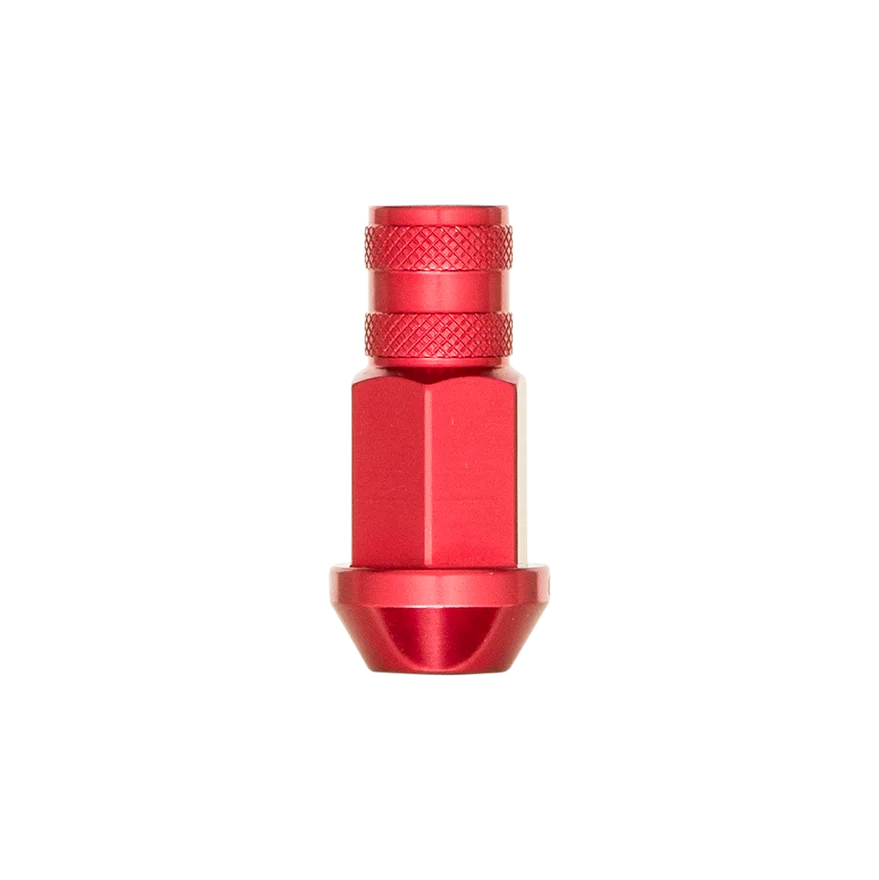 Aluminum Open End Lug Nut 12mm x 1.50 3/4" Hex Anodized Red Bulk