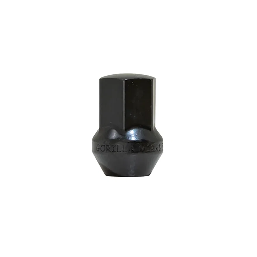 Factory Style Bulge Lug Nut 3/4" Hex 12mm x 1.50 Black Bulk
