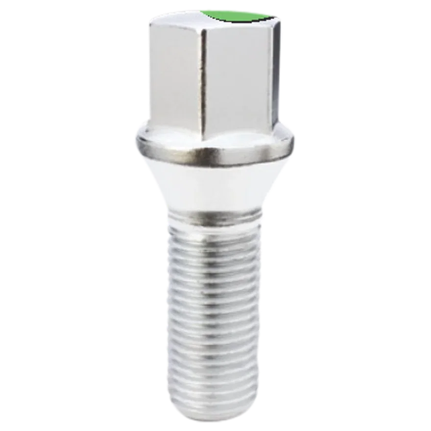 Conical Seat Lug Bolt 17mm Hex 14mm x 1.25 Chrome 27mm Thread Length Bulk